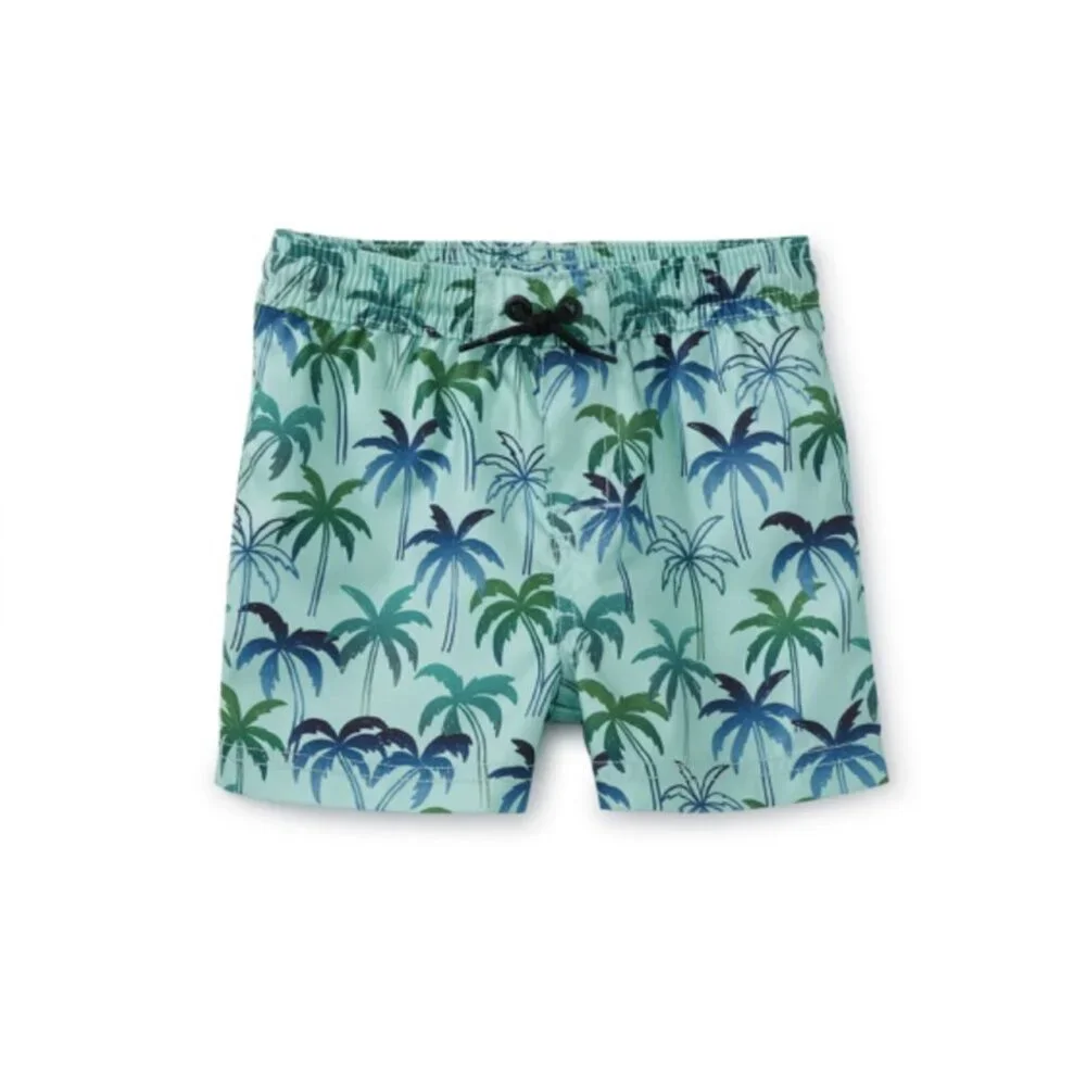 NWT Tea Collection Shortie Swim Trunk Verdant Palms Size 3-6 Months